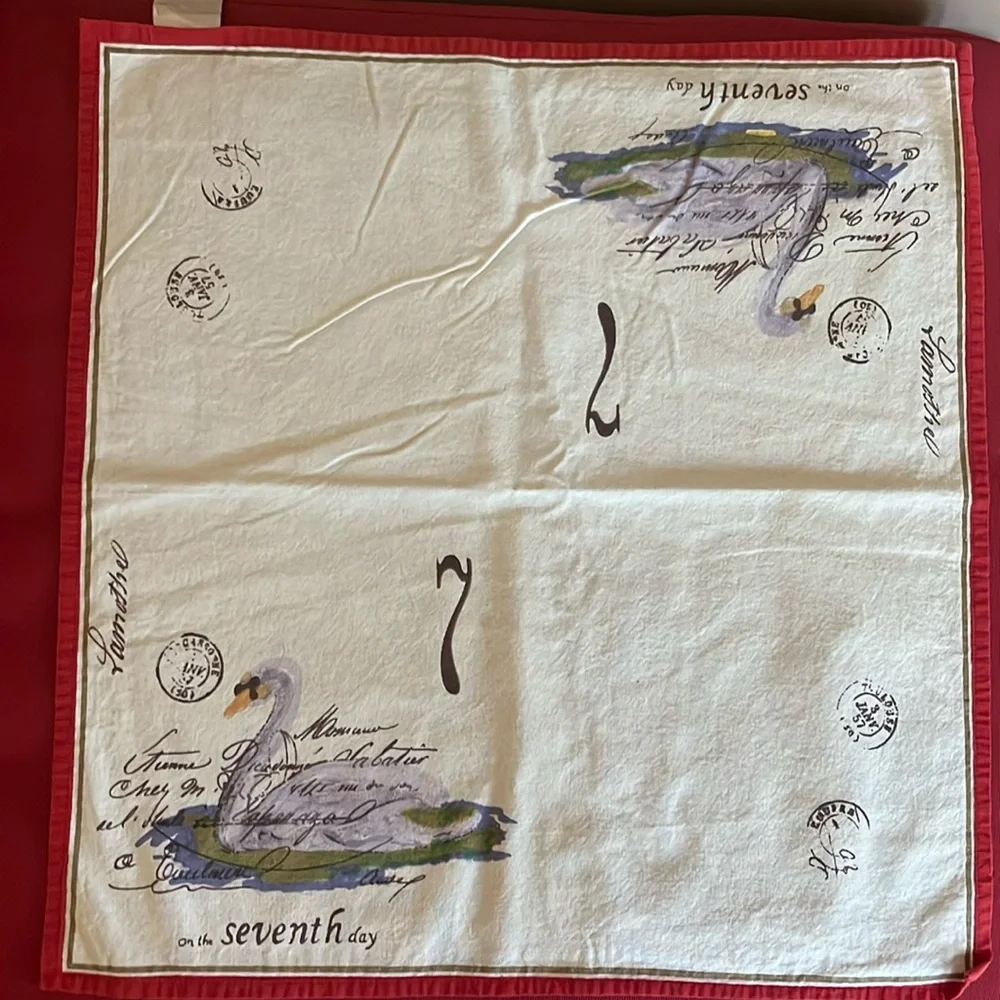 WILLIAMS-SONOMA 12 Days of Christmas cotton napkins